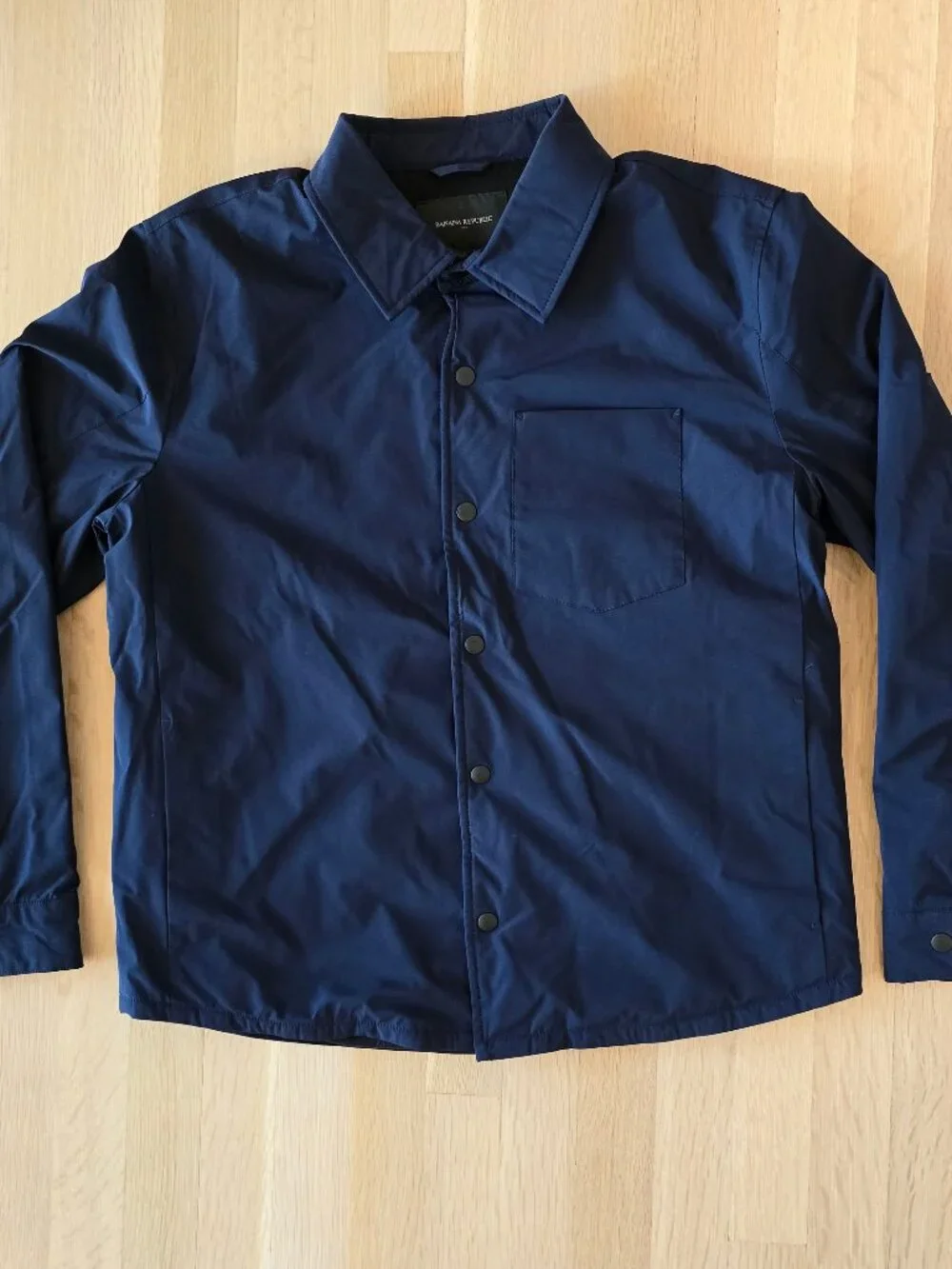 Banana Republic Navy Shirt Jacket Men's Small Snap Button Lined Coat